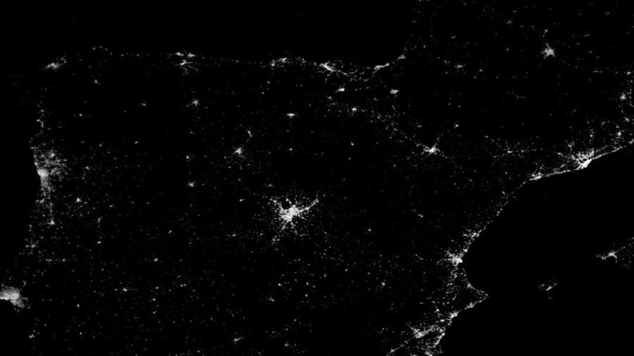 spain portugal power outage seen from space