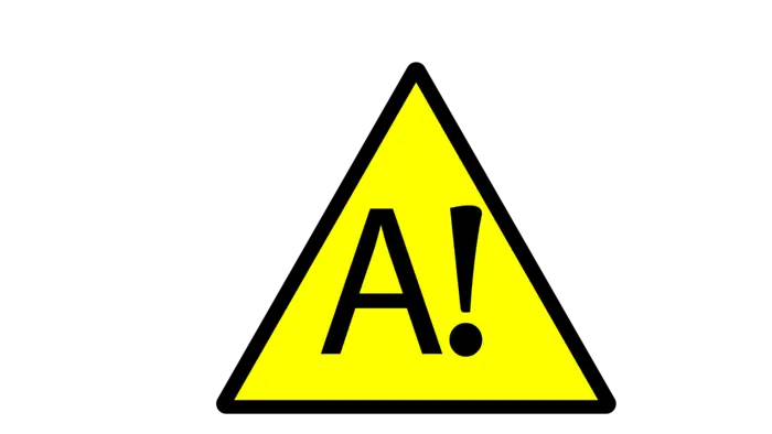 big yellow ai warning sign