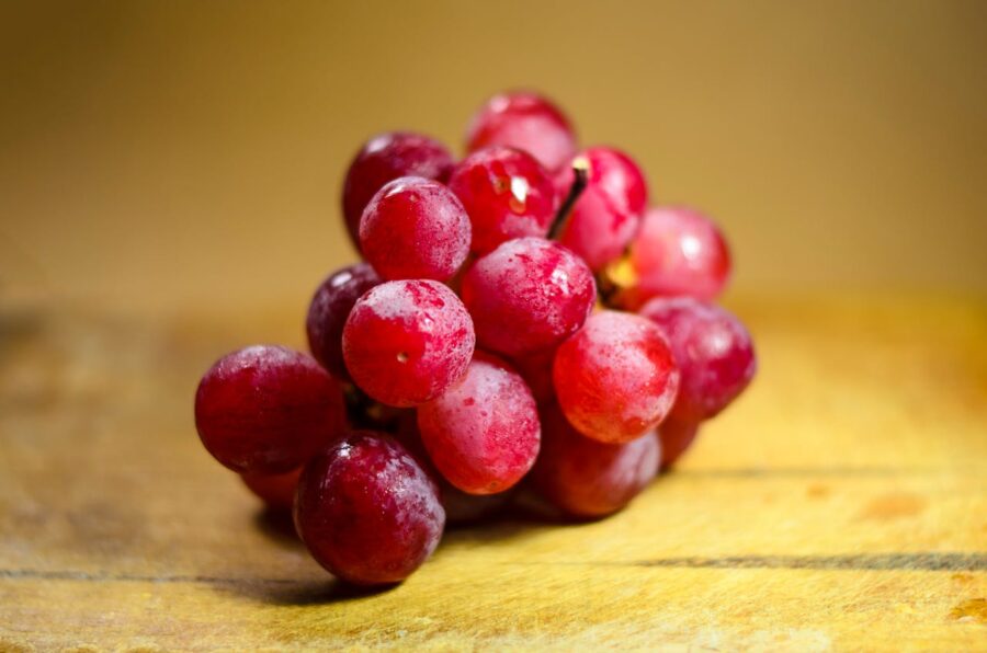 small bunch of red grapes