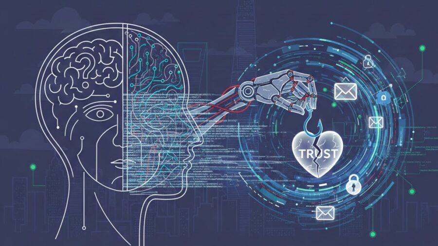abstract illustration of an email and trust
