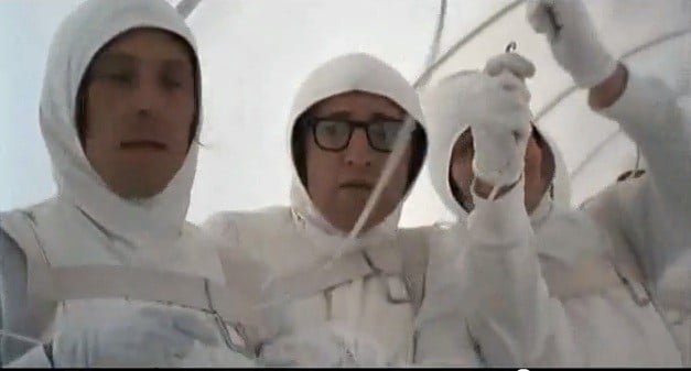 Woody Allen dressed as a sperm