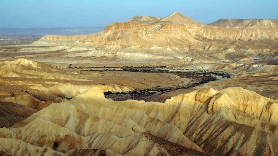 The Negev Desert, Israel, where researchers from Argonne and the University of Chicago used the radioisotope krypton-81 to identify two distinct source contributions to the water in the Nubian Sandstone Aquifer. (Image by Zheng-Tian Lu, University of Science and Technology of China.)