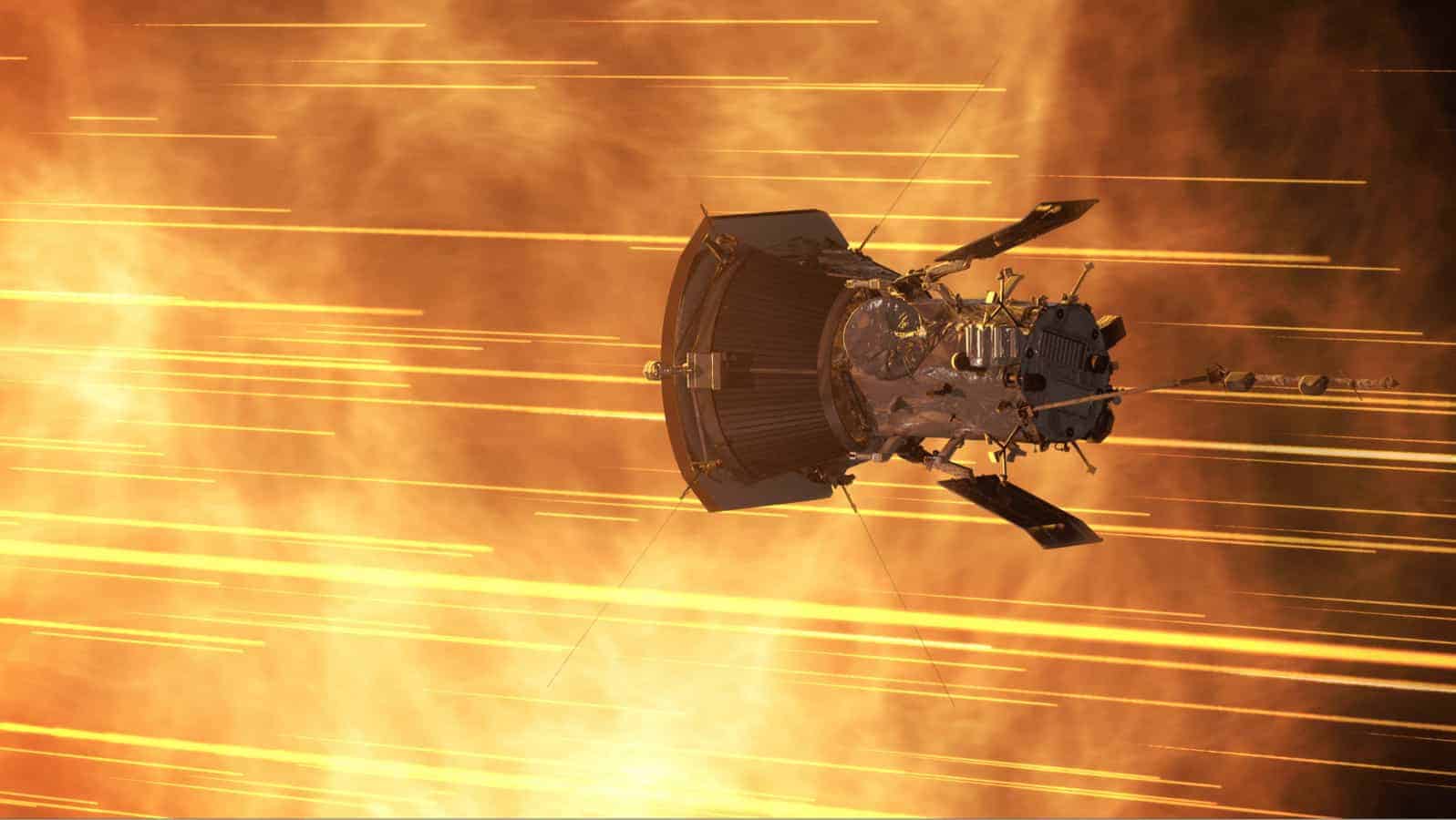 Illustration of NASA's Parker Solar Probe approaching the Sun