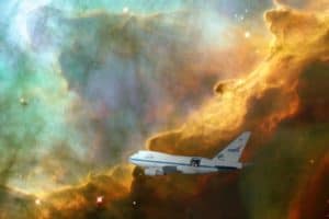 A team led by UMD astronomers created the first clear image of an expanding bubble of stellar gas where stars are born using data from NASA's SOFIA telescope on board a heavily modified 747 jet as seen here in this artist's rendering.