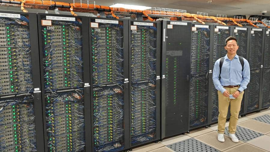 Jiayi Lin used a super computer to solve optimization problems. These computers are housed in Texas A&M’s High Performance Research Computer facility.