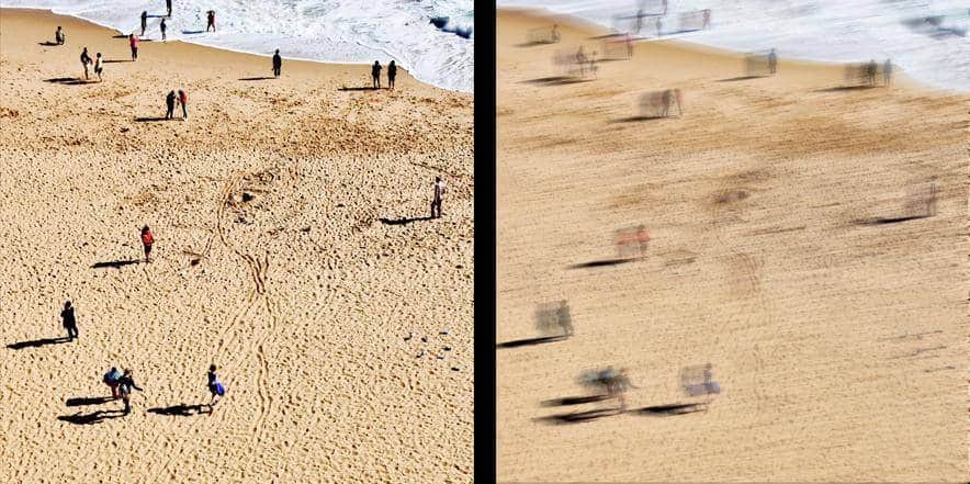 Looking at a scene (left), each saccadic eye movement creates motion streaks on the retina that we do not consciously perceive (right). | Martin Rolfs