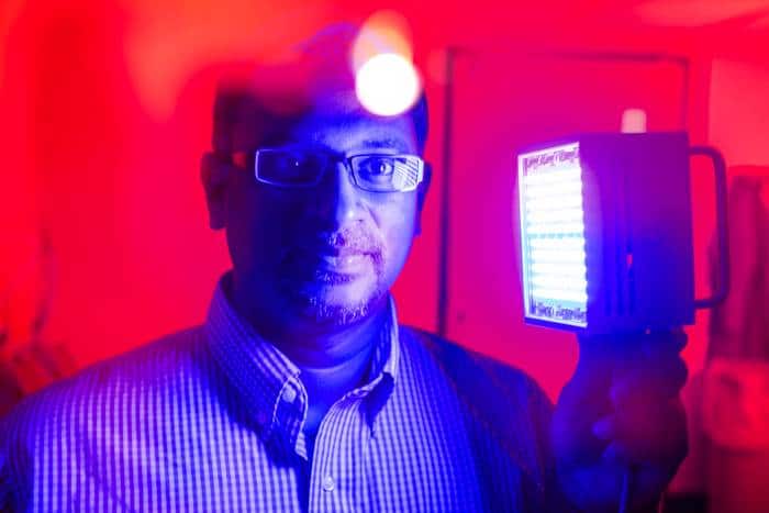 Previous research led by senior author Praveen Arany (pictured) found that light therapy promotes healing by activating TGF‐beta 1, a protein that controls cell growth and division by stimulating various cells involved in healing.