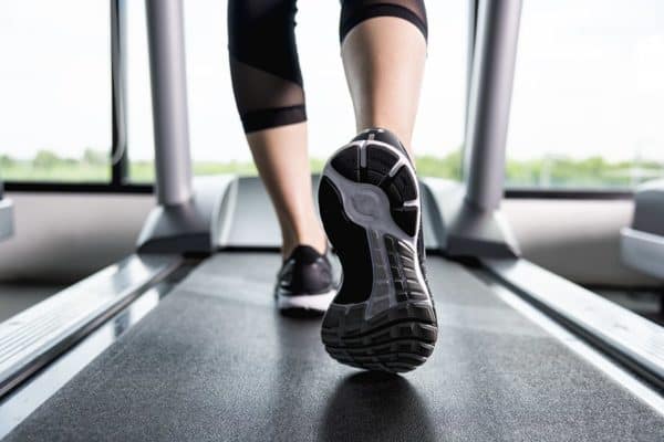 Feet on a treadmill