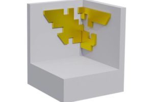 Researchers at Penn State and Sandia National Laboratories optimized and fabricated this design for a metamaterial building block that could enable more efficient optical devices. Credit: Image provided by Lei Kang. All Rights Reserved.