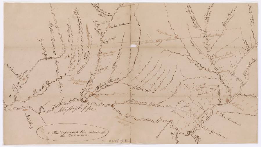 William Clark, Map of Extent of Settlement in Mississippi Valley (1816). National Archives and Records Administration, Washington, D.C.