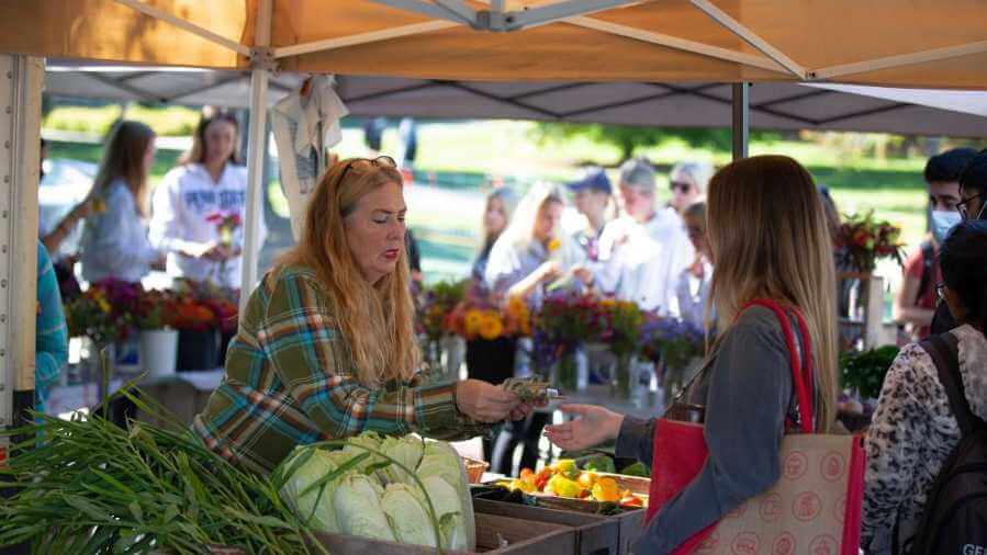 “[Farmers markets] create jobs, help drive the local economy, and allow farms and food artisans to retain a much higher portion of the food dollar,” says a Penn State Extension expert. Credit: Michael Houtz, College of Agricultural Sciences. All Rights Reserved.