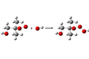 Reaction: ROO + OH → ROOOH (oxygen atoms in red)