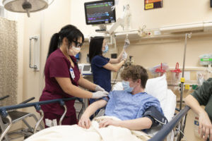 Patient receiving IV in a hosptial