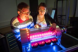 The first ever machine that cools air using ‘muscles’ made of nickel-titanium. Felix Welsch and Susanne Marie Kirsch helped to develop the cooling system as part of their doctoral research projects. The new type of energy efficient, ecologically sustainable cooling technology that does not require the use of climate-damaging refrigerants is currently being developed by Professor Stefan Seelecke and his team at Saarland University.