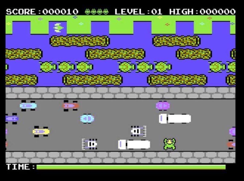 Screenshot of video game Frogger