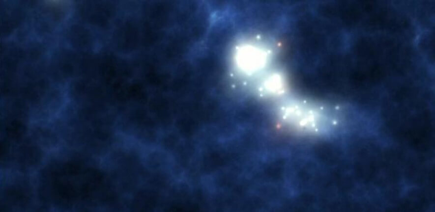 Artist's impression of stars springing up out of the darkness Credit: NASA/JPL-Caltech