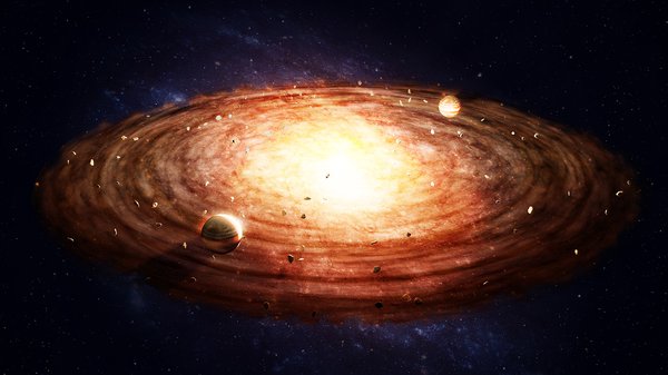 Image: Artist's conception of planetary system formation. Credit: Shutterstock.