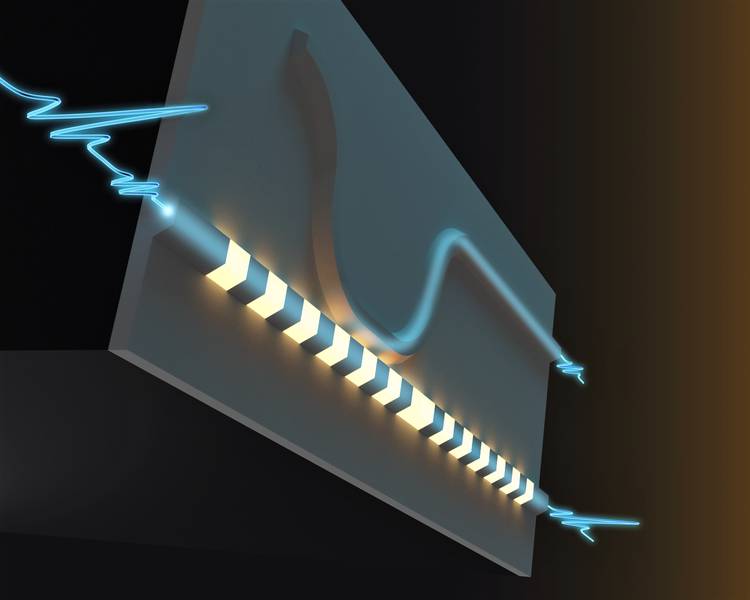 An artist's illustration of an optical switch, splitting light pulses based on their energies. Credit: Y. Wang, N. Thu, and S. Zhou