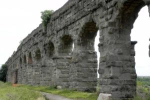 A field photograph of the Anio Novus aqueducts of ancient Rome. Photo courtesy Bruce Fouke