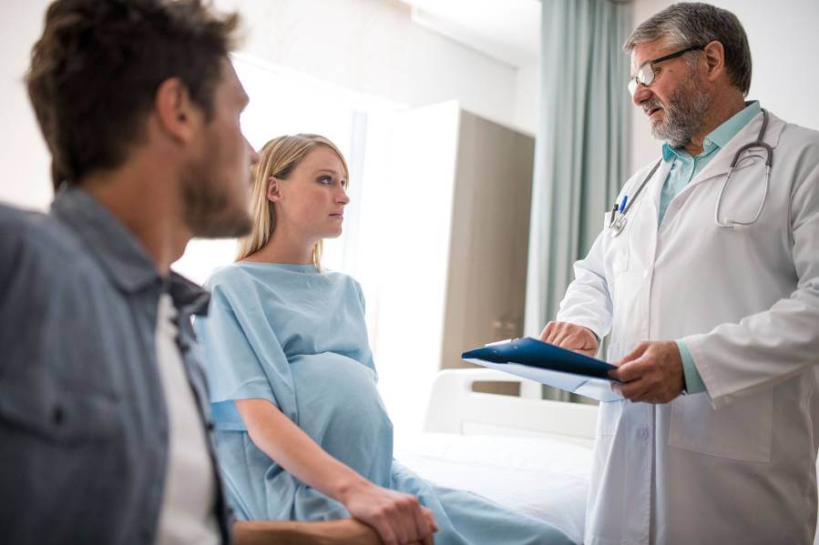 Pregnant woman at doctor's office