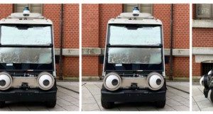 Robot car fitted with eyes