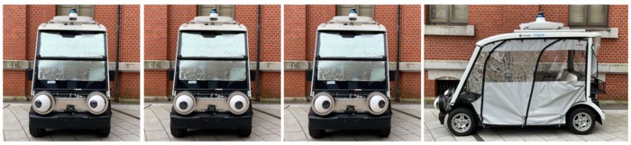 Robot car fitted with eyes