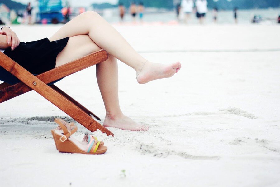 Woman's feet at the beach