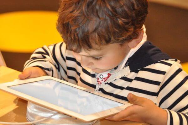 Child using an iPad