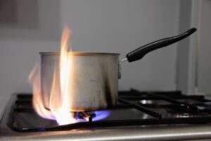 pot cooking on gas stove