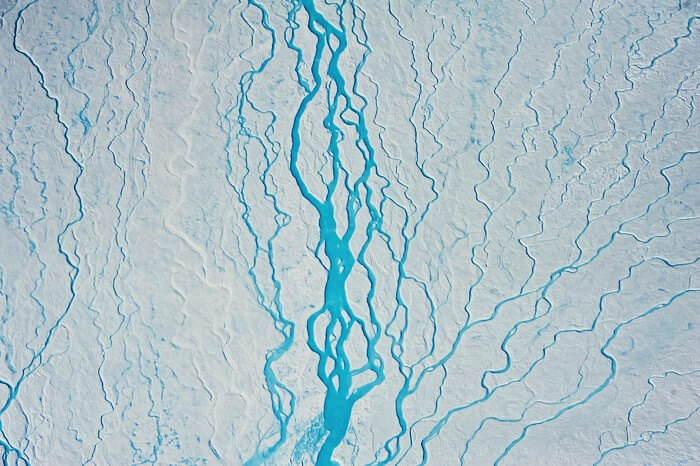 Rivers of meltwater (Greenland's ice sheet)