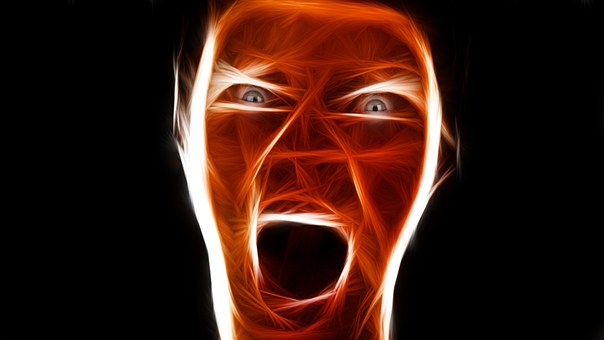 Illustration of a rage-filled face
