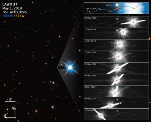 Graphic showing how microlensing was used to measure the mass...                    </div>

                    <div class=