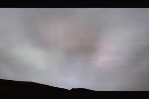 NASA’s Curiosity Mars rover captured these “sun rays” shining through clouds at sunset on Feb. 2, 2023, the 3,730th Martian day, or sol, of the mission. It was the first time that sun rays, also known as crepuscular rays, have been viewed so clearly on Mars. Credit: NASA/JPL-Caltech/MSSS