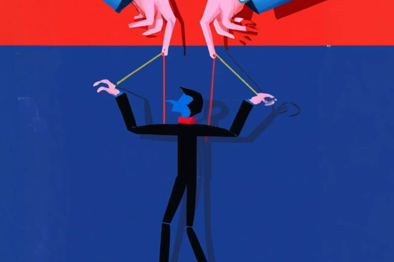 illustration of a puppet on a string