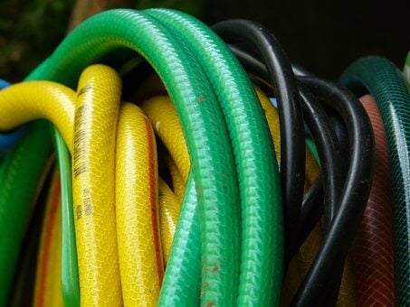 Garden hoses of various sizes