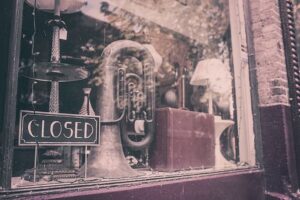 Closed music shop