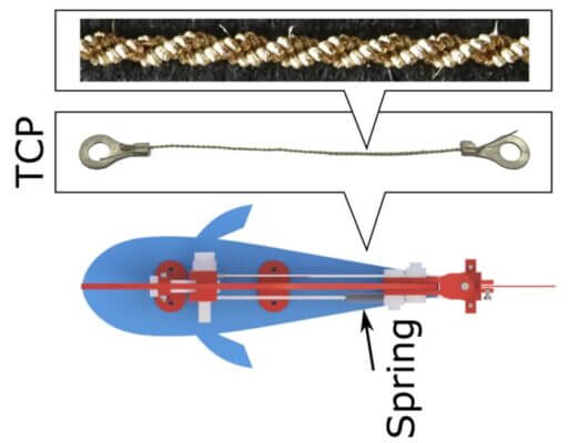 Illustration of robot fish and its Antagonistic muscles