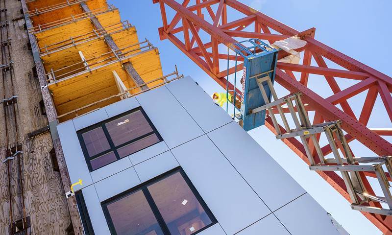 The Tallwood project will put to the test a 10-story, full-scale, cross-laminated timber building to assess seismic safety. Photo: David Baillot/UC San Diego Jacobs School of Engineering
