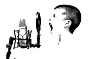 Illustration of child singing