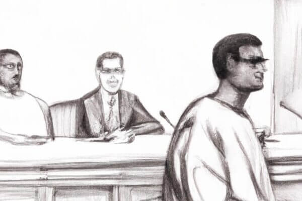 Bail bond defendant illustration