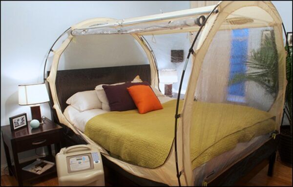 A sample sleep tent for study participants in the LOWS weight loss trial