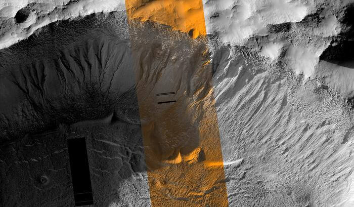 Image of the Terra Sirenum and its gullies captured by the High Resolution Imaging Science Experiment (HiRISE) camera on NASA's Mars Reconnaissance Orbiter.