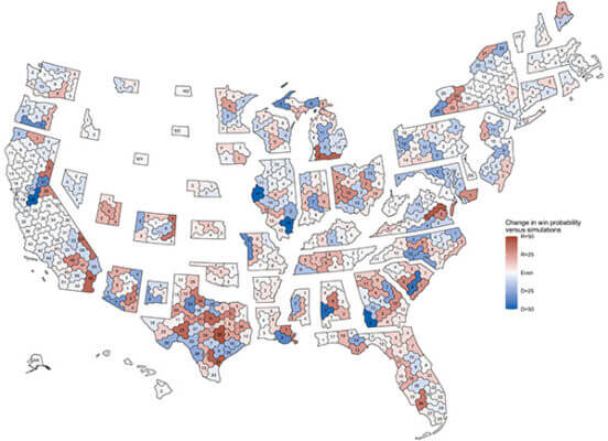 Simulation Shows Partisan Gerrymandering Mostly Cancels Out at National Level