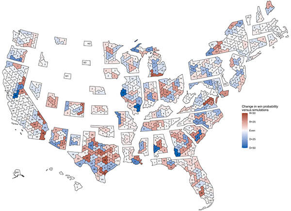 Gerrymandering map of the U.S.