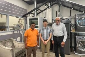 From left, Stanford University researchers Ram Rajagopal, Thomas Navidi and Abbas El Gamal.