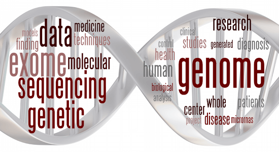 Word art using words like genome and data