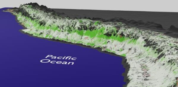 Map of California coast.