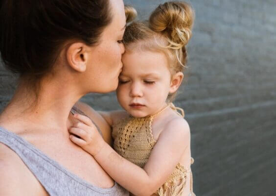 Mother and daughter at the beach