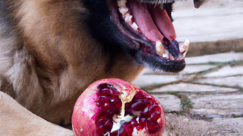 Dog and pomegranate