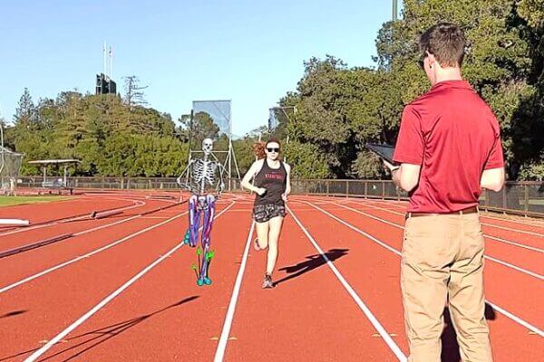 Researchers used two stationary smartphones to record motion capture of study participants. Florent Vial, Stanford Neuromuscular Biomechanics Lab